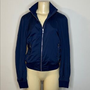 Orlebar Brown Maddox Bomber Windbreaker Navy Blue Zip-Up Jacket Size 8